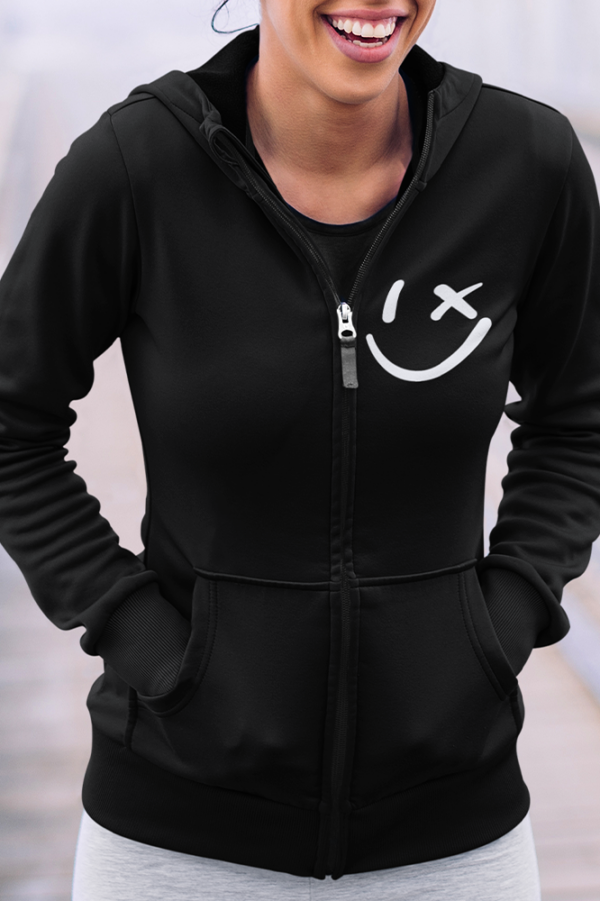 hoodie hangout smiley zip up